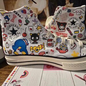 Converse x Hello Kitty Sanrio Chuck 70 Hi Stickers A17696C Hi-Top Shoes Mens 10